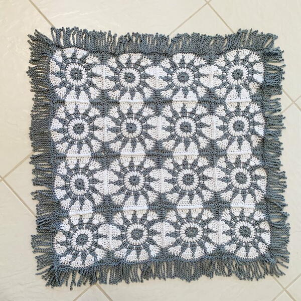 Owen Tapestry Crochet Baby Blanket With Fringe Free Pattern