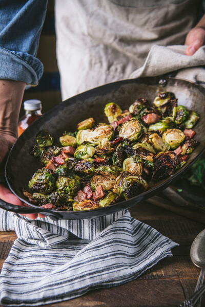 Oven Roasted Brussels Sprouts With Bacon
