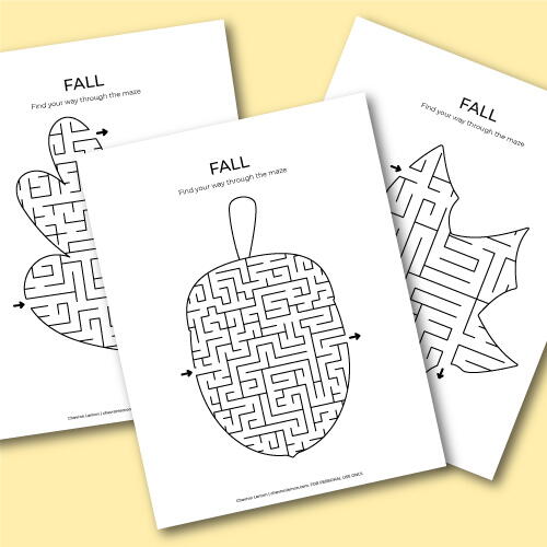 Printable Fall Mazes