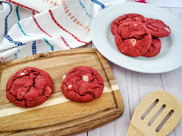 Red Velvet Cake Mix Cookies