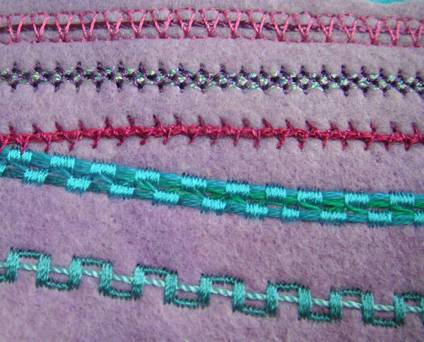 Yarnspirations image of sewn yarn