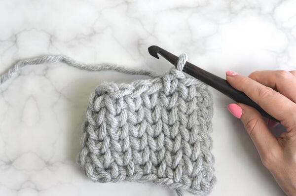Crochet waistcoat stitch in the round - step 4