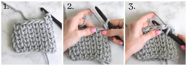 Crochet waistcoat stitch in the round - step 1