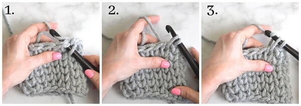Crochet waistcoat stitch in the round - step 3