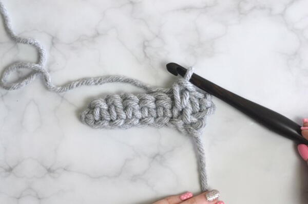 Crochet waistcoat stitch in rows - step 8
