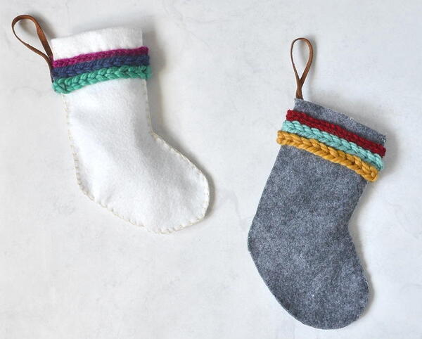 Mini Felt Hand Sewn Christmas Stockings