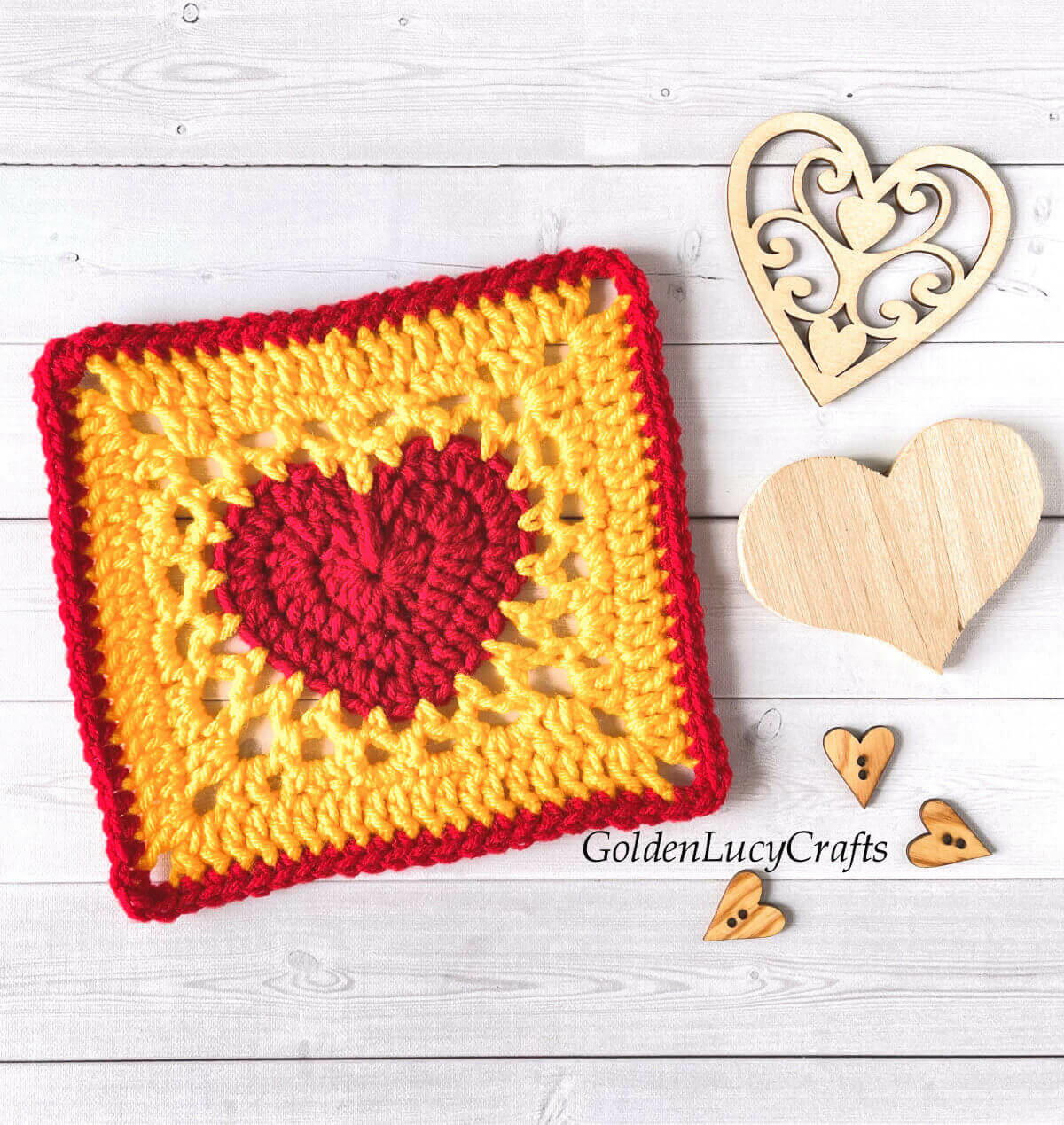 Crochet Heart Granny Square 