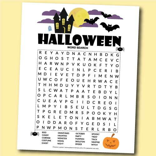 Printable Halloween Word Search
