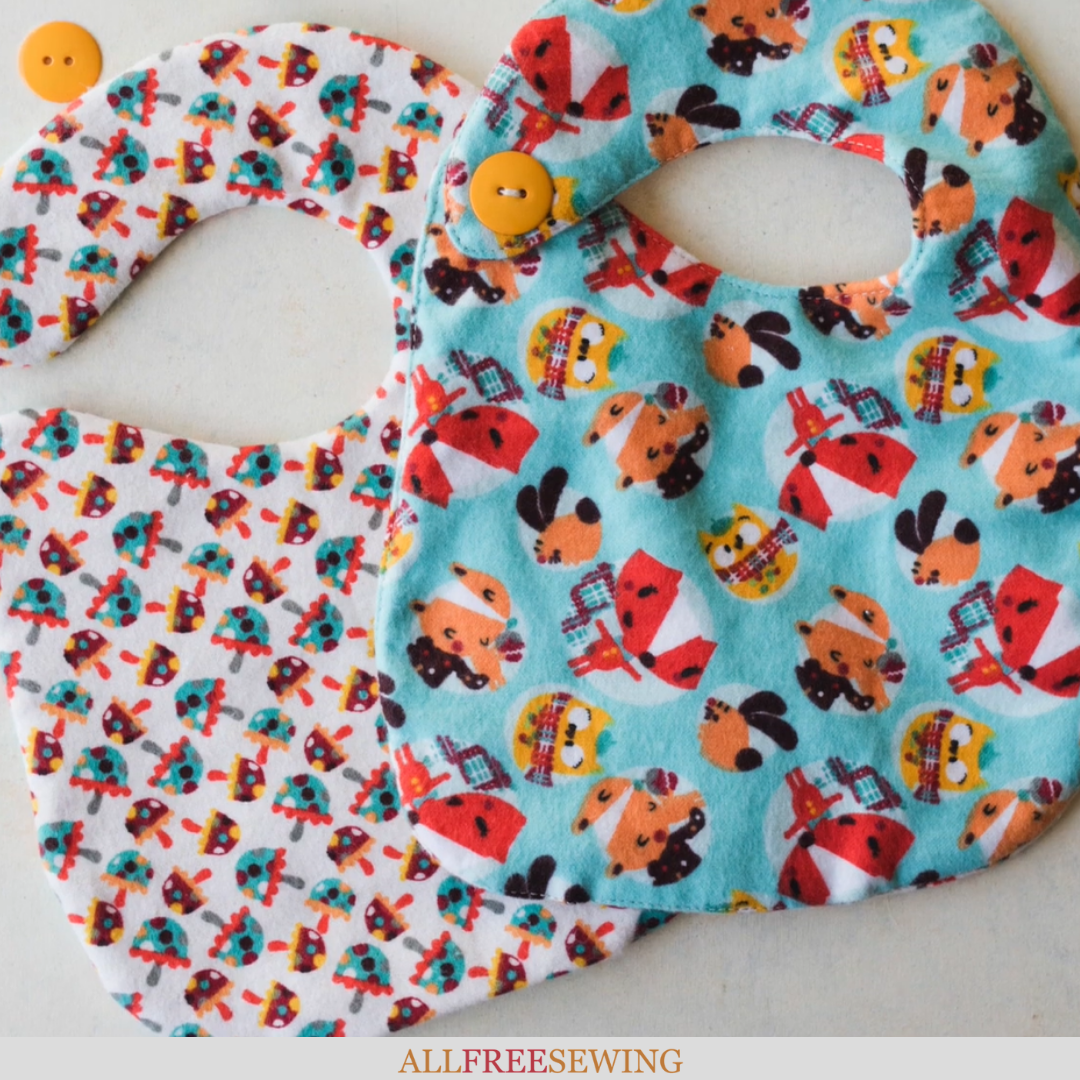 Adorable Sewn Baby Bib | AllFreeSewing.com