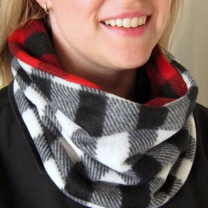 Warm and Cozy Reversible Fleece Cowl Scarf