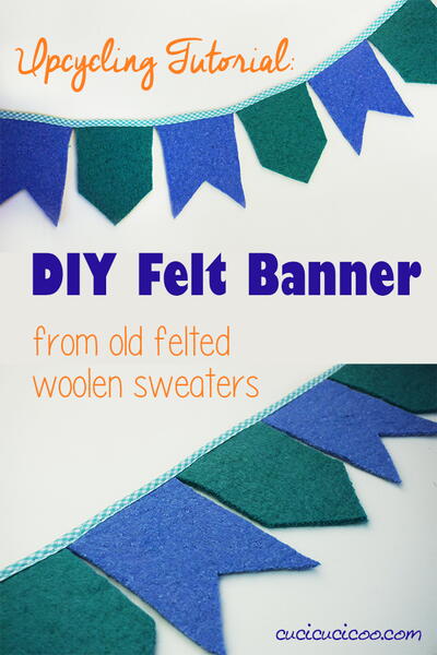 Banner From Felted Wool Sweaters