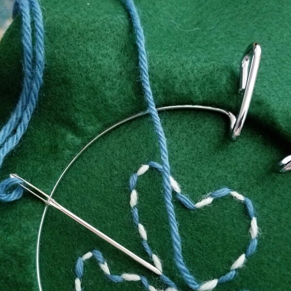 How to sew with yarn - step 4