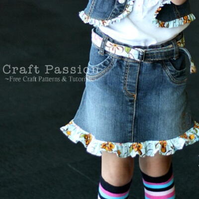 Ruffly Denim Skirt