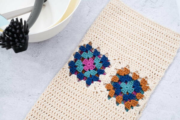 Granny Square Dish Towel 