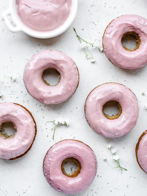 Baked Donuts With Ruby Chocolate Glaze