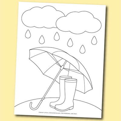 Printable Rainy Day Coloring Page