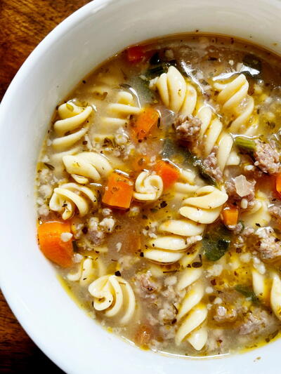 One Pot Italian Sausage And Pasta Soup