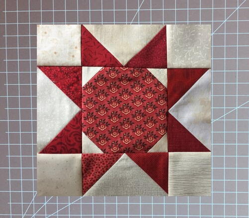 Easy Snowball Sawtooth Star Quilt Block