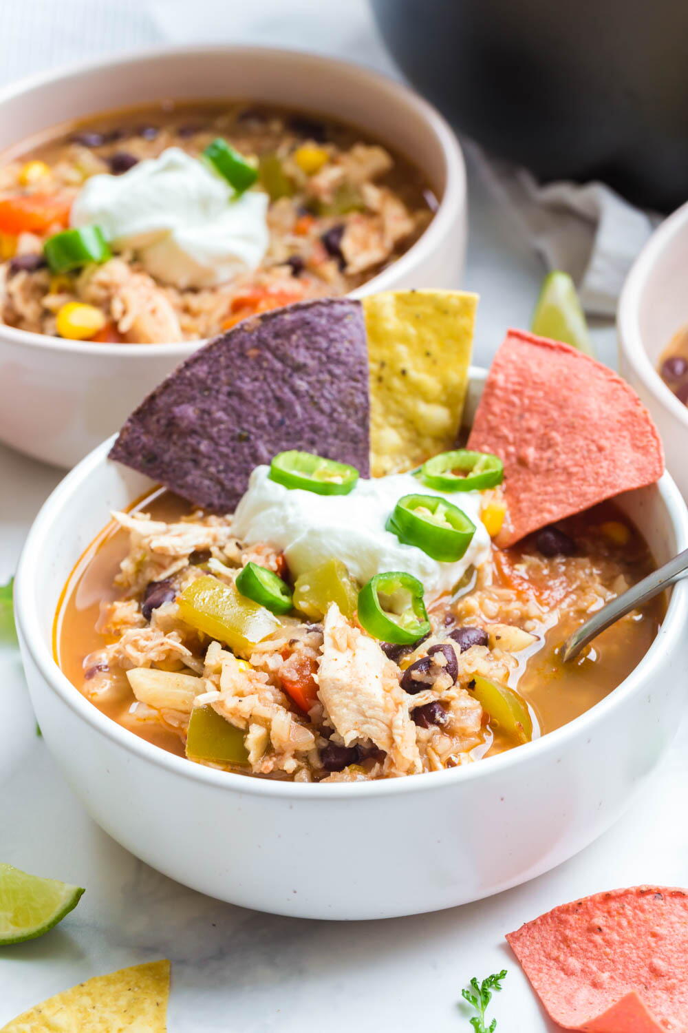 Instant Pot Southwest Chicken Soup | FaveHealthyRecipes.com