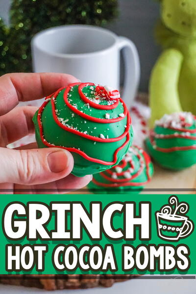 Easy Grinch Hot Cocoa Bombs