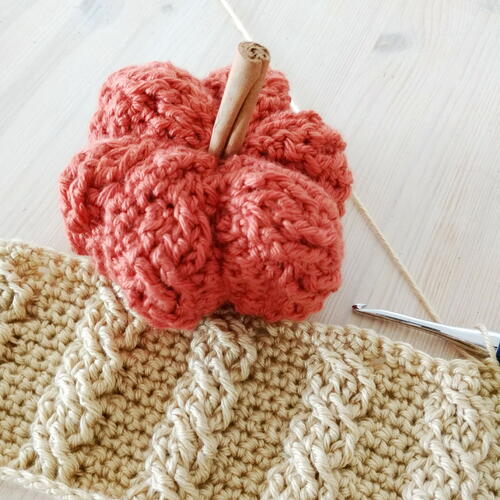 Easy Cable Crochet Pumpkin
