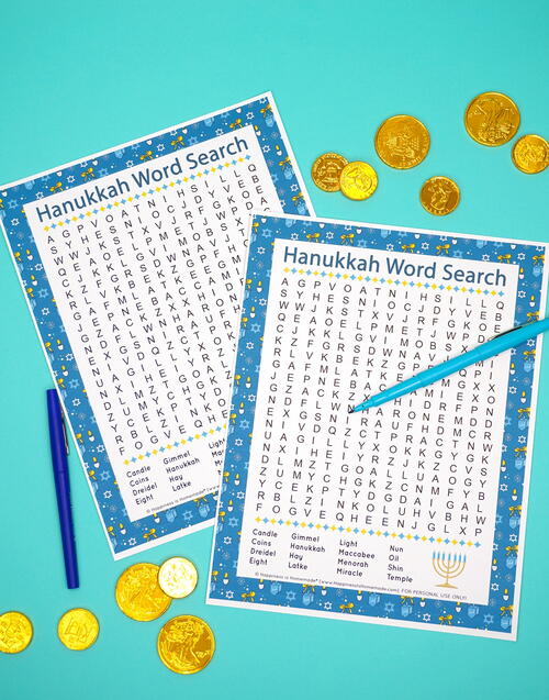 Hanukkah Word Search Free Printable