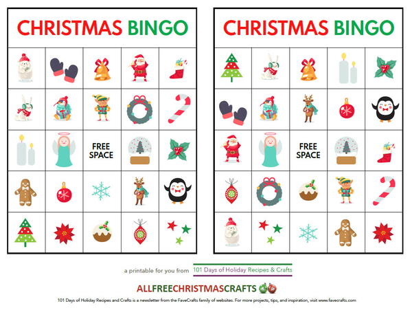 Printable Christmas Bingo | AllFreeChristmasCrafts.com