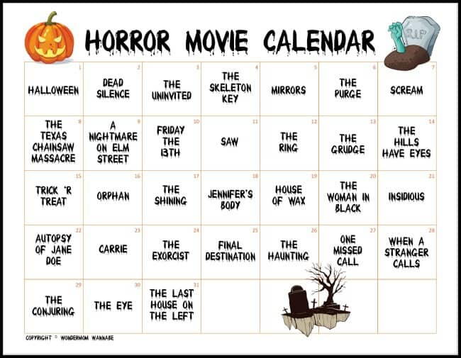 The Ultimate Horror Movie Calendar To Count Down To Halloween