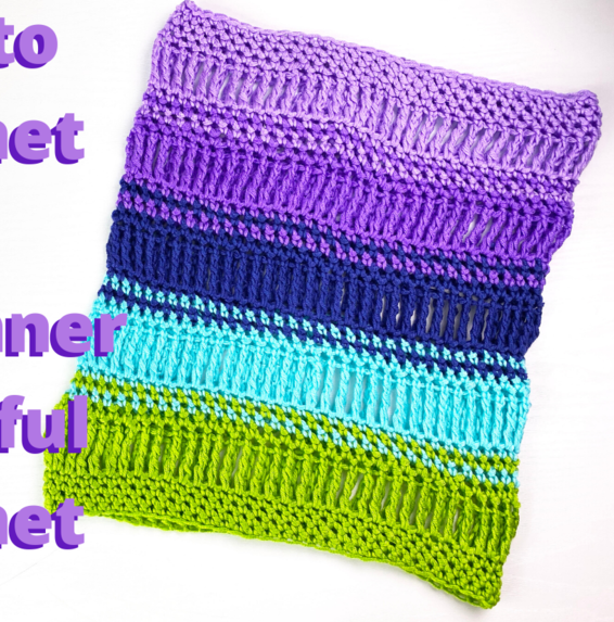 Queen Angelfish Easy Beginner Colorful Crochet Cowl Pattern