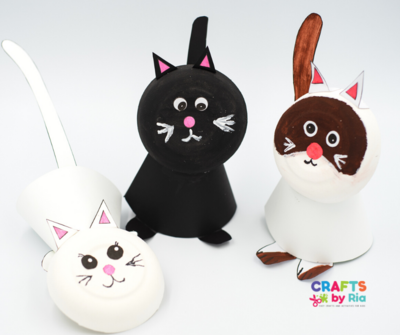 Cute Paper Bowl Cat Craft For Kids