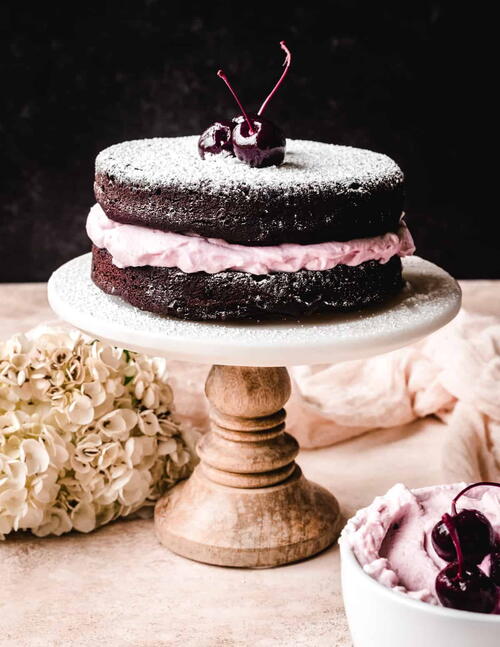 Chocolate Torte With Bourbon Cherry Whipped Cream