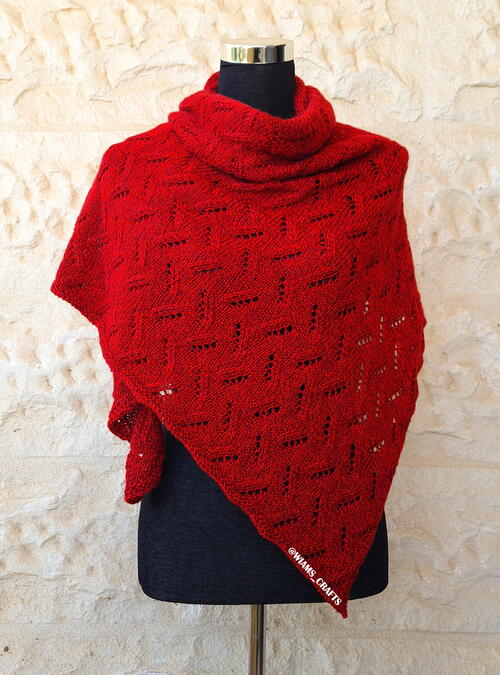 Crimson Krill Shawl