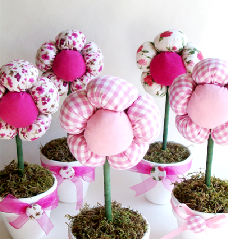 Plush Flowers in Pots