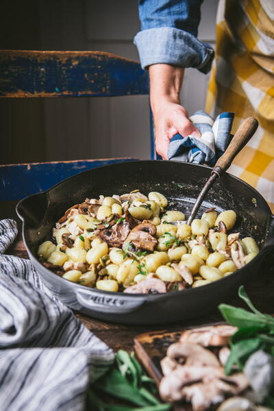 Chicken Gnocchi With Mushrooms And Brown Butter