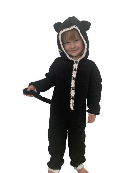 Black Cat Kids Onesie Costume