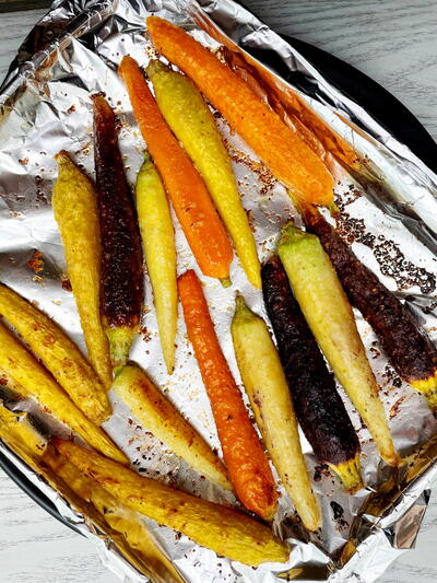 Sweet And Salty Air Fryer Rainbow Carrots