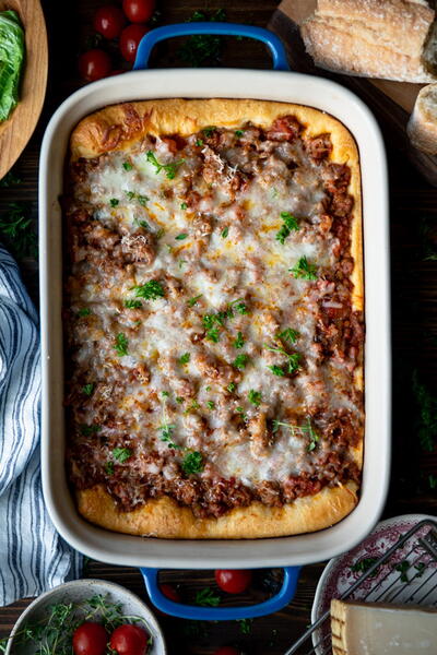 Italian Sausage Crescent Roll Casserole