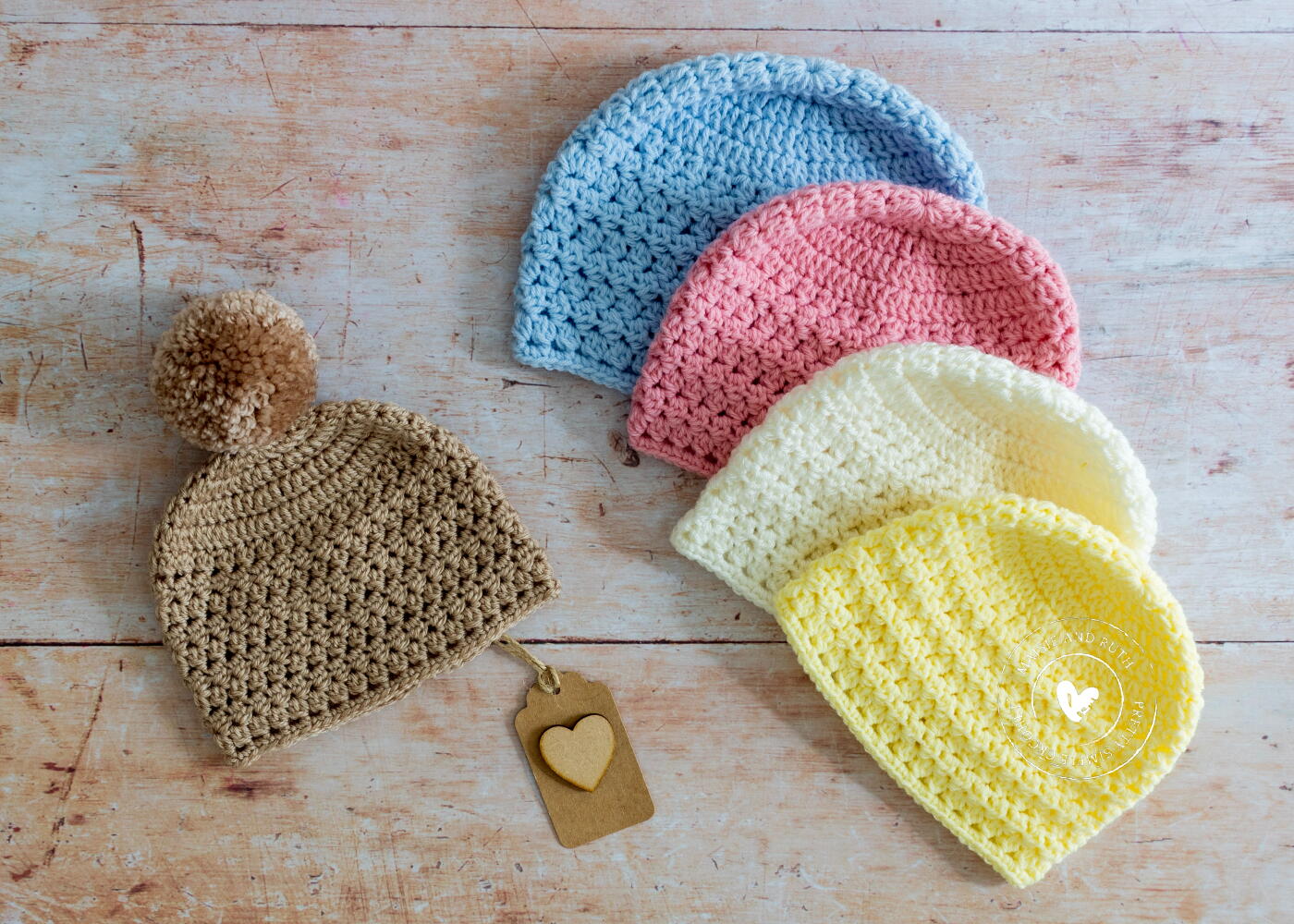 5mm hook baby hat any weight yarn Star Stitch Bear Top 30 Free Crochet Newborn