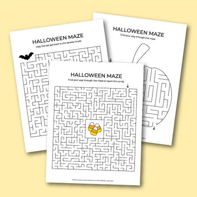 Printable Halloween Mazes