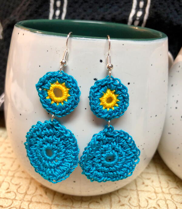 Beginner Crochet Circle Earrings