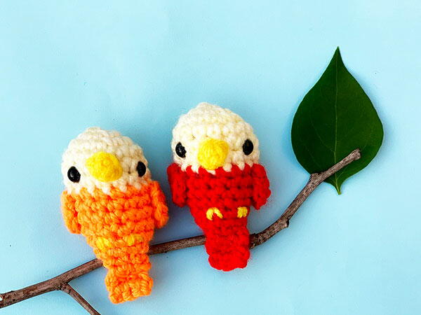 Small Bird Crochet Keychain 