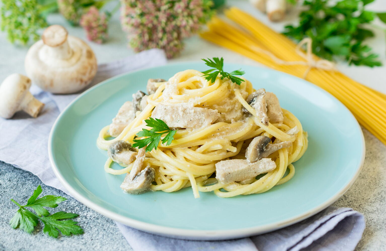 Chicken Mushroom Pasta | AllFreeCopycatRecipes.com