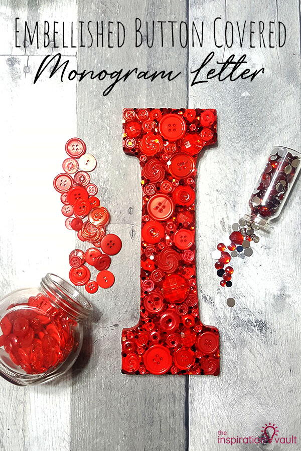 Embellished Button Monogram Letter | AllFreeKidsCrafts.com
