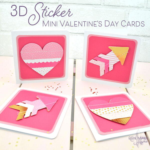 3d Sticker Mini Valentine's Day Cards