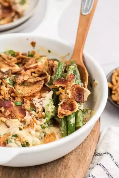 Fresh Green Bean Casserole With Bacon