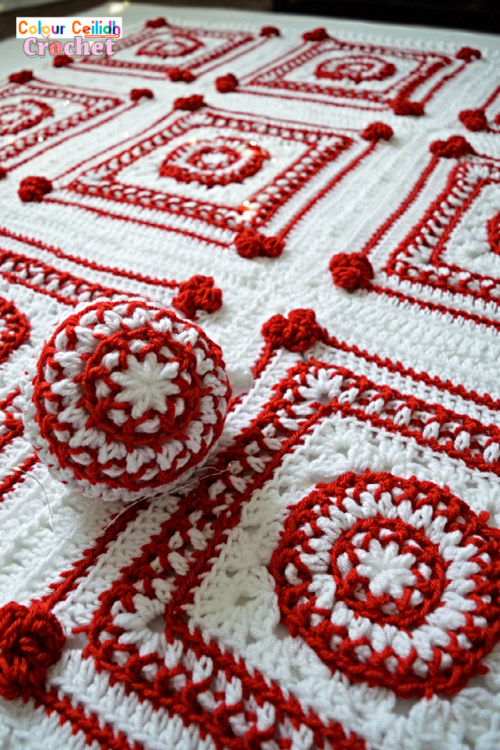 Christmas Scandinavian Heart Crochet Blanket