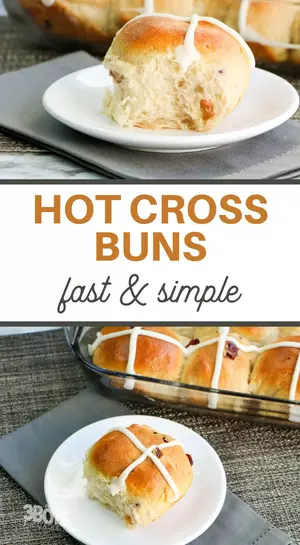 Delicious Bread Machine Cranberry Hot Cross Buns Recipe