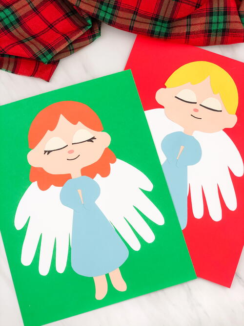 Handprint Angel Christmas Craft For Kids