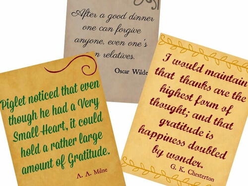 Thanksgiving Printables Free – Literary Quotes | AllFreePaperCrafts.com