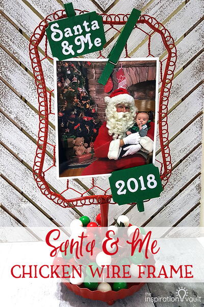 Santa & Me Chicken Wire Frame